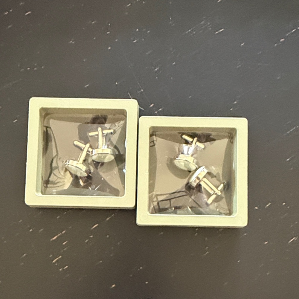 Azazie Silver and Light Green Cuff Links